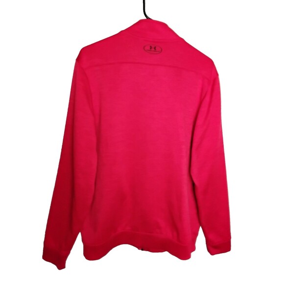 Under Armour Coldgear Full Zip Pockets Red Fleece Interior Loose Fit Size L - Picture 4 of 5